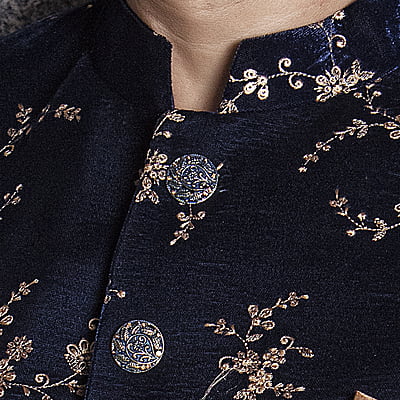 Velvet Blue Jodhpuri Velvet Blue Jodhpuri