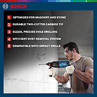 Bosch Masonry Drill Bit Set (5-Pieces set), Alloy Steel, Straight