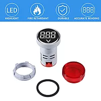 blue AC 60-500V LED Voltage Meter Indicator Signal - 22.5mm
