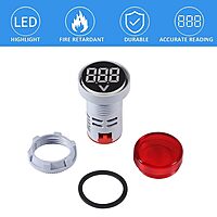 blue AC 60-500V LED Voltage Meter Indicator Signal - 22.5mm