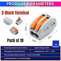 Fast Wire Clip Connector,  Quick Disconnect, 2 Wire Connector (Pack of 1)