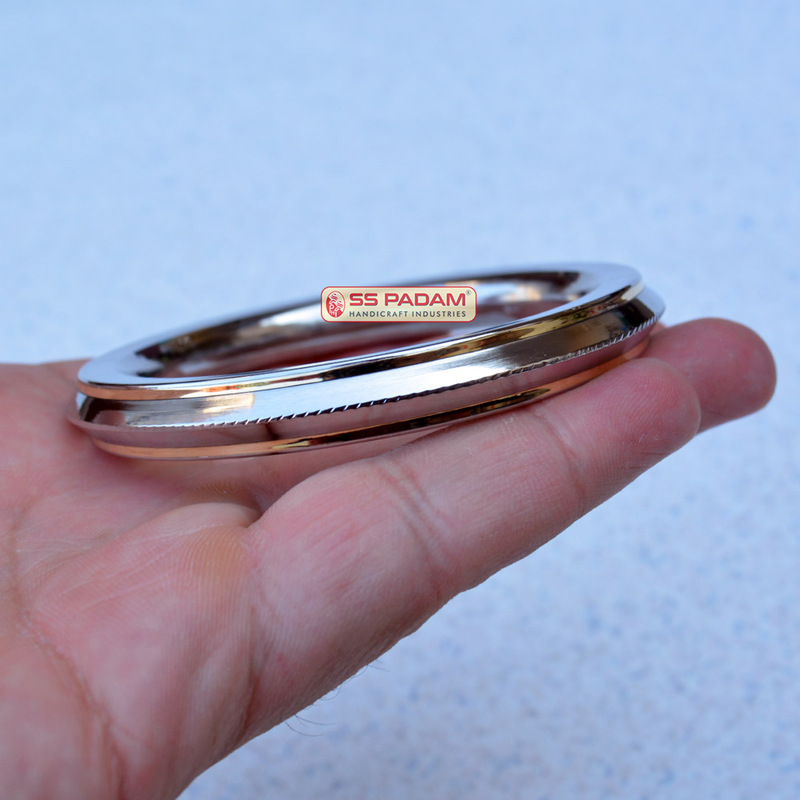 10mm Stainless Steel Edge Dual Brass Ring Punjabi Kada