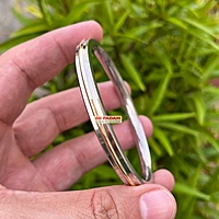 6mm Stainless Steel Flat Brass Ring Punjabi Kada