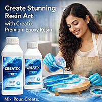 Creatix 2:1 Epoxy Resin | Crystal Clear Art Resin & Hardener | Bubble Free | Gloss Finish