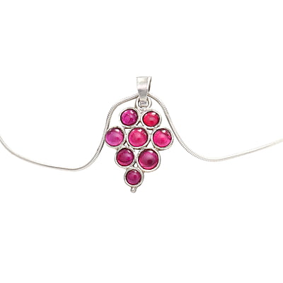 Sterling Silver Chain with Red Stone Pendent Sterling Silver Chain with Red Stone Pendent