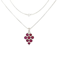 Sterling Silver Chain with Red Stone Pendent