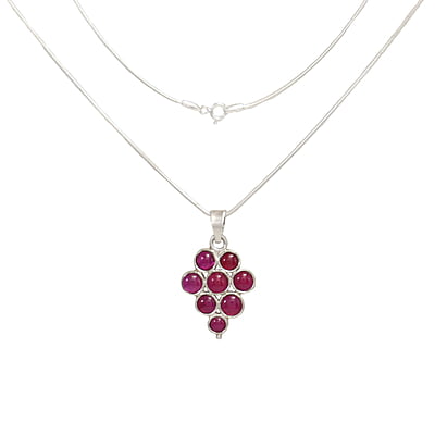 Sterling Silver Chain with Red Stone Pendent Sterling Silver Chain with Red Stone Pendent