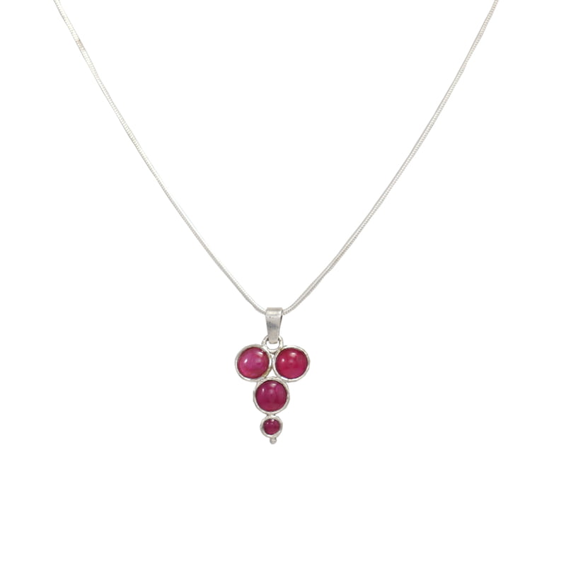 Sterling Silver Chain with Red Stone Pendent/Dollar Sterling Silver Chain with Red Stone Pendent/Dollar