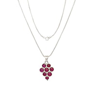 Sterling Silver Chain with Red Stone Pendent