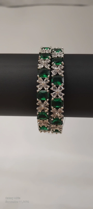 Gold covered ad stone bangle