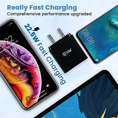 WALL CHARGER EVM QC+PD 22.5W WITH TYPE-C ENSPEED P-22 WALL CHARGER EVM QC+PD 22.5W WITH TYPE-C ENSPEED P-22