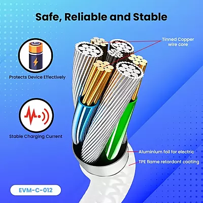 CABLE EVM TYPE-C 4A C-012 WHITE