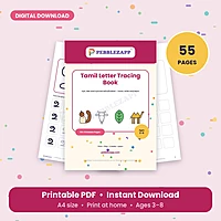 Tamil Letter Tracing Book – Uyir, Mei & Uyirmei Ezhuthukkal – 55 Pages