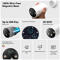 TP-Link Tapo (2 Pack) Smart Wire-Free Security Camera, C425