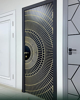 Stunning 2D HDHMR Door with Geometric Deco Paint Design