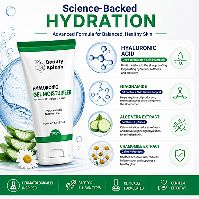 Glow & Hydrate: Hyaluronic Gel Moisturizer for Plump, Radiant Skin | 50 Gms