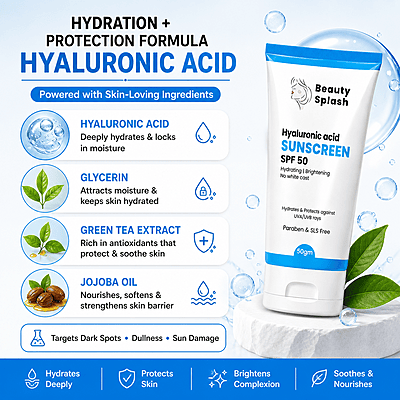Glow & Protect: Hyaluronic Acid Sunscreen SPF 50 for Hydration & Brightening