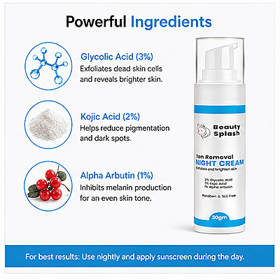 Overnight Glow: Tan Removal Night Cream to Exfoliate & Brighten Skin While You Sleep