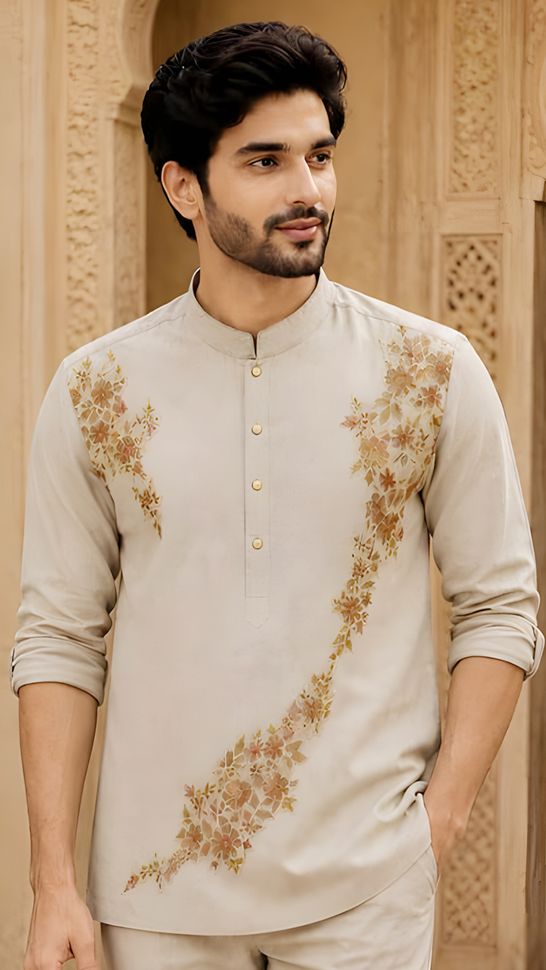 Ivory Blossom Signature Short Kurta