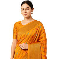 Organza Silk Saree - Gold
