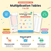 Multiplication Tables 1 to 20 Bundle PDF