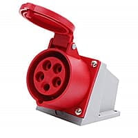 5 Pin, 32A, Industrial wall mount type socket IP44 Waterproof (wall mount socketonly)