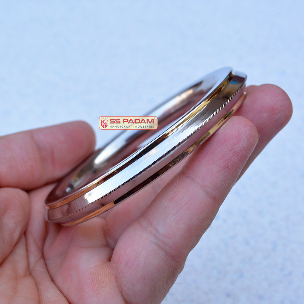 10mm Stainless Steel Edge Dual Brass Ring Punjabi Kada