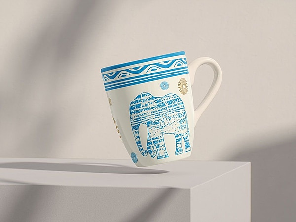 ELEPHANT BEIGE COFFEE MUG