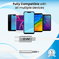 EVM CAUX-01 USB C to 3.5mm AUX Cable - Black
