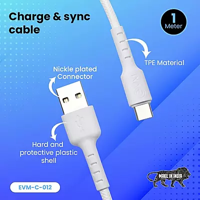 CABLE EVM TYPE-C 4A C-012 WHITE