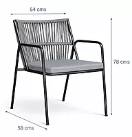 Crema Outdoor Accent Patio Weaving Chair Set of 2
