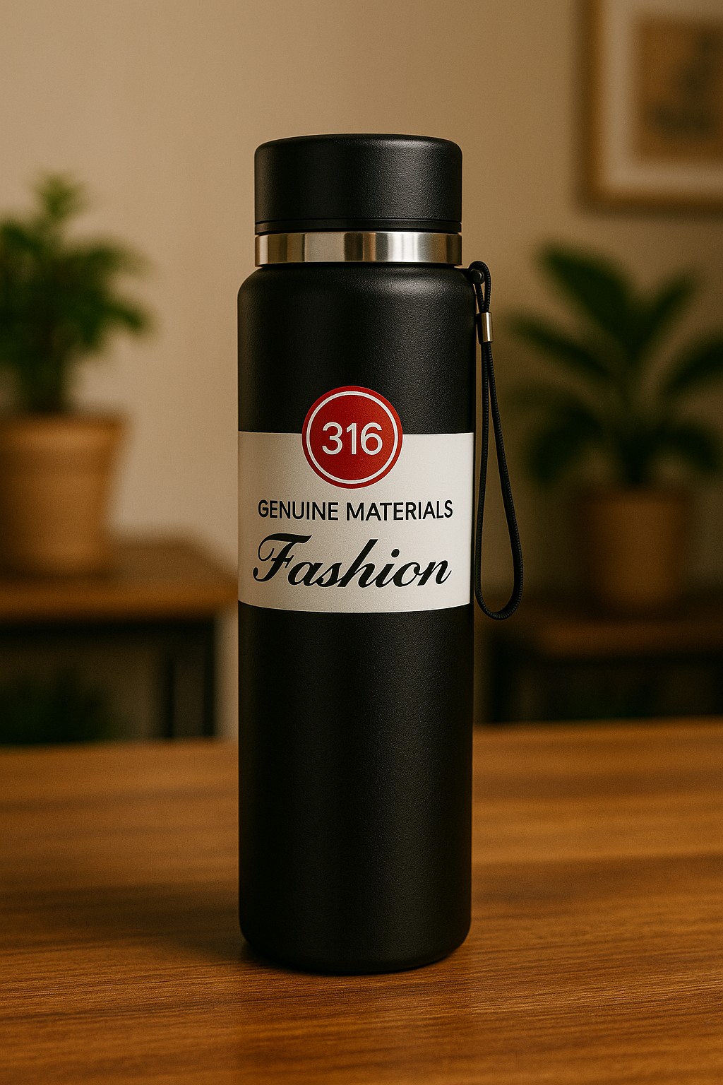 Black- Stainless Steel Electro Pro 1 Litre Hot & Cold Water Bottle