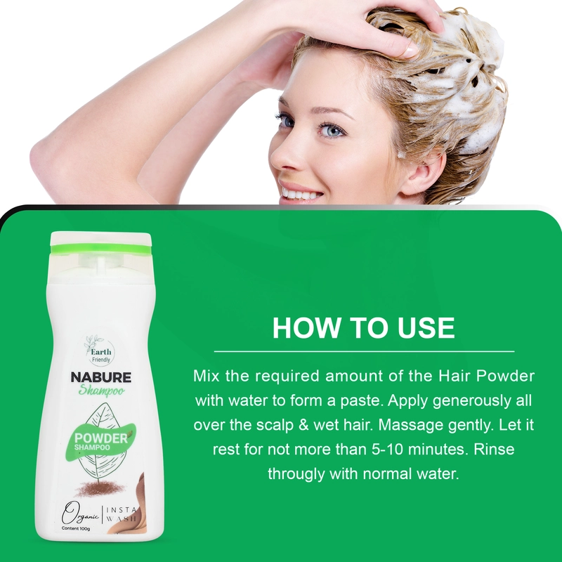 NABURE Powder to Foam Shampoo Pack of 2 – India’s First Instant Herbal Powder Shampoo