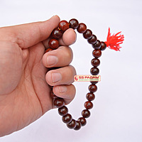 Ebony Wood & Red Sandalwood Punjabi Simrana β Spiritual Bracelet Set (1 Black & 1 Red)