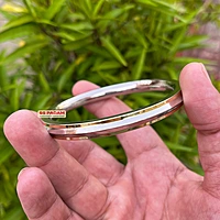 8mm Stainless Steel Edge Dual Brass Ring Punjabi Kada