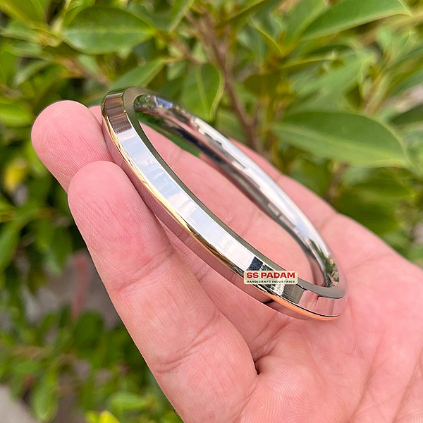 8mm Stainless Steel SP Brass Ring Punjabi Kada