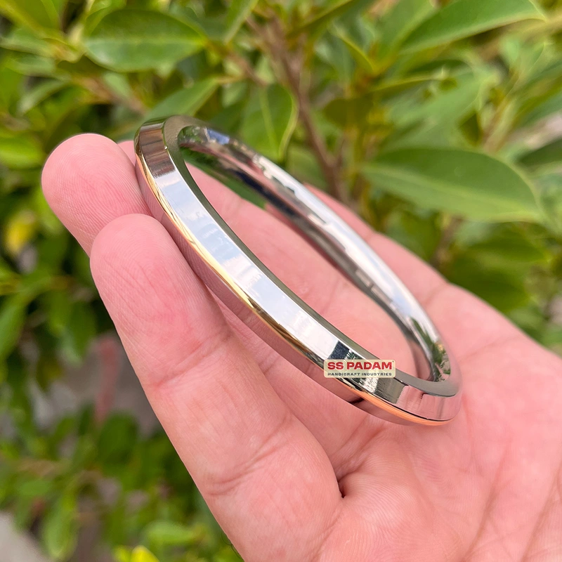 8mm Stainless Steel SP Brass Ring Punjabi Kada