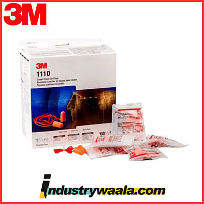 3M 1110 Corded foam Earplugs (Pack of 10 Pcs)