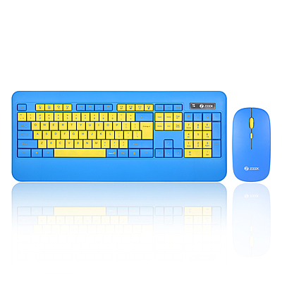Open Box Zoook Qwerty Pad/3 Adj. DPI/Full Size Keyboard & mouse (104 key) with Palm rest Wireless Desktop Keyboard