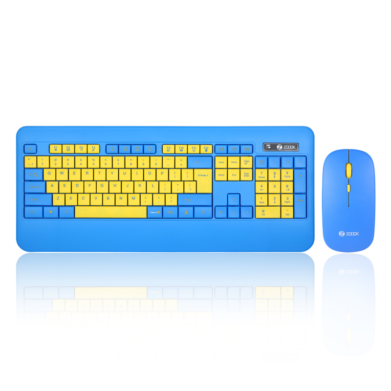 Open Box Zoook Qwerty Pad/3 Adj. DPI/Full Size Keyboard & mouse (104 key) with Palm rest Wireless Desktop Keyboard