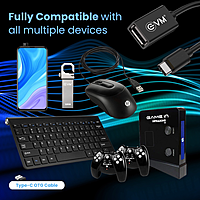 EVM OTG-04 USB C to USB A OTG Cable - Black