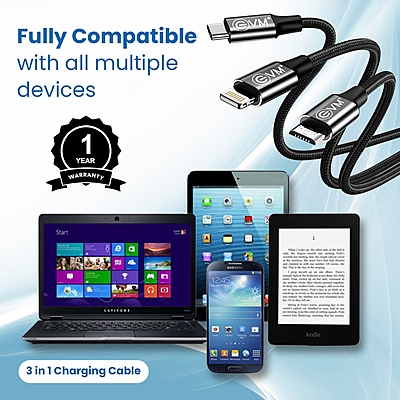 CABLE EVM NYLON BRAIDED 3 IN 1 M-3