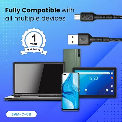 CABLE EVM MICRO USB 4A C-011 BLACK