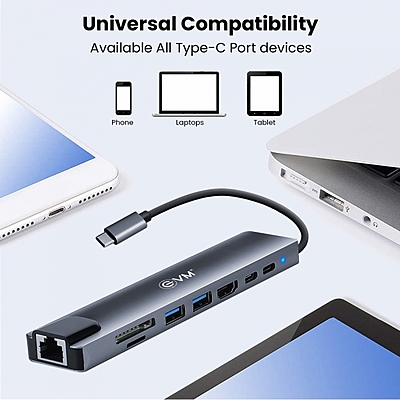 DOCKING STATION EVM 8 IN 1 TYPE C MULTI PORT