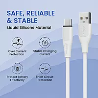 Portronics Silklink – 3A USB to Type-C Cable, 1M Blue. Fast charging and data transfer, durable design, perfect for smartphones and tablets. Ideal for everyday use and travel.