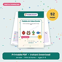 Pebble Art Idea Cards – 30 Paint-Along Designs – 52 Pages