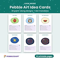 Pebble Art Idea Cards – 30 Paint-Along Designs – 52 Pages