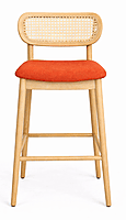 Lisette Cane Round Back Bar Chair