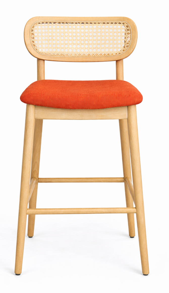 Lisette Cane Round Back Bar Chair