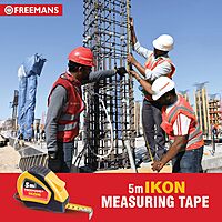 5 Mtr  Steel Measuring Tape - (Yellow & Black) With Unbreakable ABS case | Auto-lock and Belt Clip